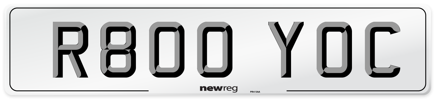 R800 YOC Number Plate from New Reg